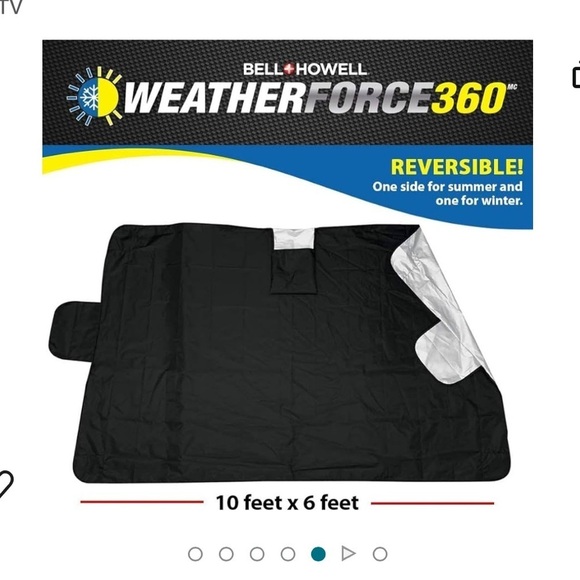Bell + Howell Weather Force 360 Heavy Duty Reversible Heat Snow Windshield Cover - Picture 9 of 10